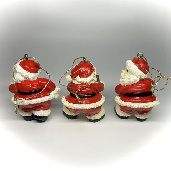 3ct Sports Santa Claus Holiday Figure Christmas Tree Ornament Golf Bat Football - Picture 6 of 9